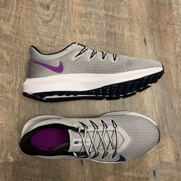 Nike quest 2 Lt smoke grey/valerian blue stripe running sneakers size 7.5 - Picture 9 of 12